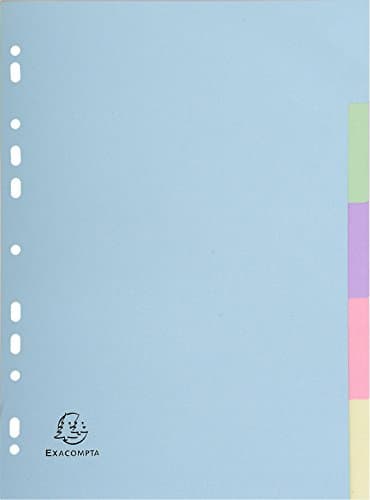 Image of Exacompta - Ref 1605E - Forever Collection - 5-Part Plain Dividers, Suitable for A4 Documents, 100% Recycled 170gsm Card, Pre-Punched - Assorted Pastel Colours