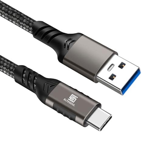 Image of USB C Cable 10ft, USB-A to USB-C Cable USB 3.1 USB 3.2 Gen2 10Gbps Data Charger Cord for Samsung Galaxy S24 S23 S22 S21 S20 S10 S9 S8+, Android Auto USB Cord and iPhone 15/15 Pro, Nylon Braided.
