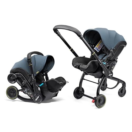 Image of Doona X Baby Car Seat & Travel Stroller - Convertible 0+ Car Seat and Pram with 3 Recline Positions - Ergonomic Pushchair and Travel System - ISOFIX Base Sold Separately (Ocean Blue)