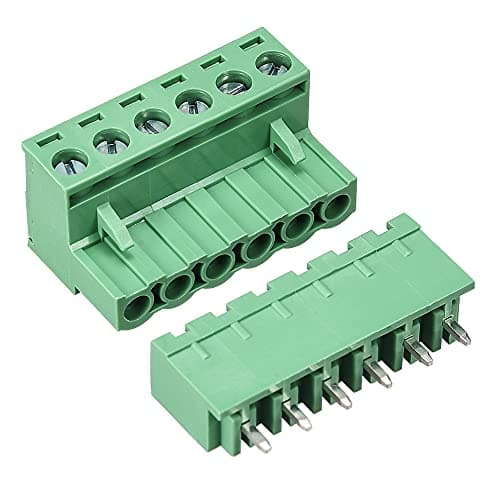 Image of sourcing map 6 Pin 5.08mm Pitch Male Female PCB Screw Terminal Block 10 Sets