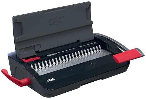 Image of GBC CombBind CB12 Manual Binding Machine - Binds 165 A5/A4 Sheets, Compact and Lightweight Design, Punches 12 Sheets, Black/Silver, 4410060