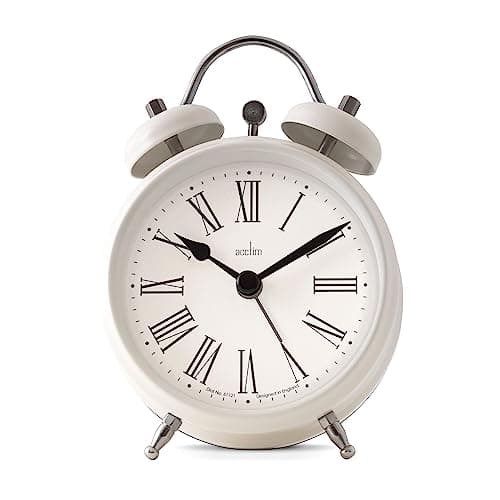 Image of Acctim Shefford Analogue Faux Double Bell Small Alarm Clock (Buttermilk)