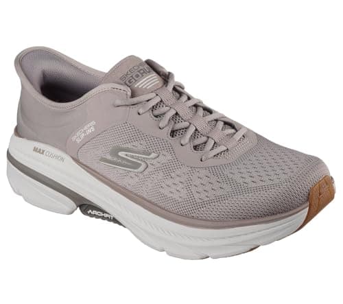 Image of Skechers Men's Max Cushioning Arch Fit 2.0 Antilles Slip-On Sneakers, Taupe Textile/Synthetic, 8 UK