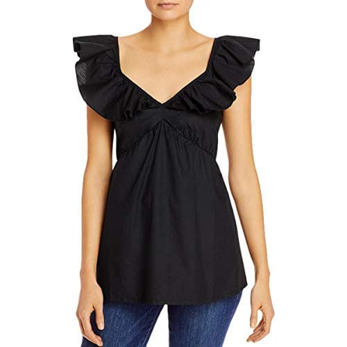 Image of French Connection Women's Poplin Sleeveless Top - - 8 Black