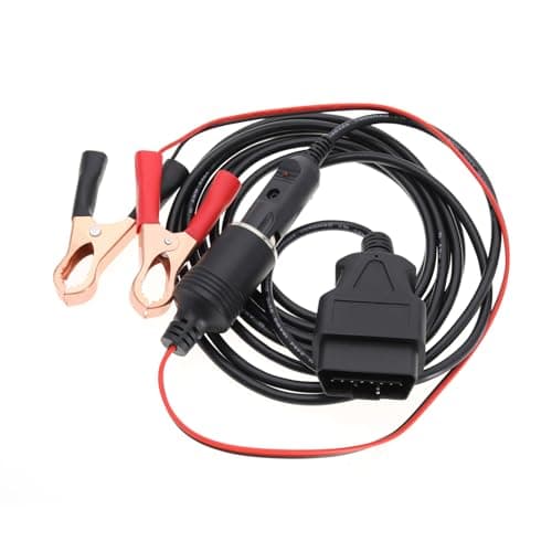 Image of EMSea OBD II Vehicle ECU Emergency Power Supply Cable Memory Saver with Alligator Clip 12V Car Battery Cigarette Lighter Power Extension Socket