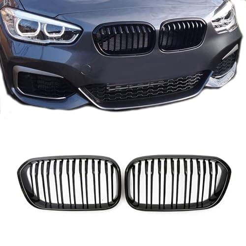 Image of Gangying F20 Grille,Front Kidney Grill for BMW 1 Series F20 F21 Grille LCI 2015 2016 2017 2018 Double Bridge Grill Gloss Black