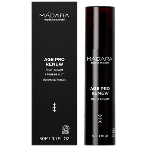 Image of MÁDARA Age Pro Renew Night Cream 50 ml – Intensive Overnight Anti‑Ageing Moisturiser with Hyaluronic Acid & Botanical Actives to Revitalise, Smooth and Restore Mature, Tired Skin