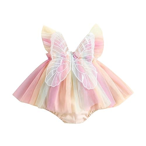 Image of Carolilly Baby Girls Sleeveless Tulle Princess Romper Dress, Newborn Infant Baby Girls Photo Shoot Dress Gift for Baby Girl (Colorful Purple, 3-6 Months)