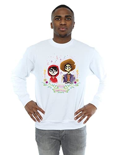 Image of Disney Men's Coco Miguel And Hector Sweatshirt Small White