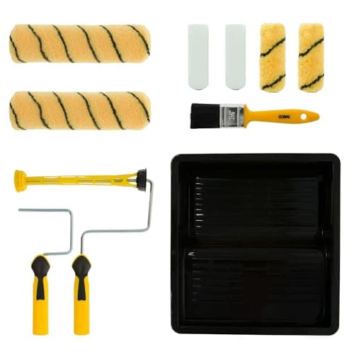 Image of Coral 10411 Max Coat Paint Roller and Brush Set for Emulsion and Gloss 10 Piece Pack Set
