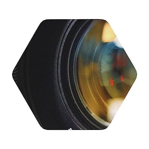 Image of Camera Lens Leather Coasters Set Of 6 For Women Men For Various Cups, Tables & Home Decor, 4 In
