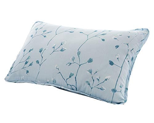 Image of Lancashire Bedding Rose Hip Floral Cotton Rich 200TC Boudoir Cushion in Blue Bed Decorative Sofa Decor Living Room Outdoor Decor Machine Washable 60cm x 40cm