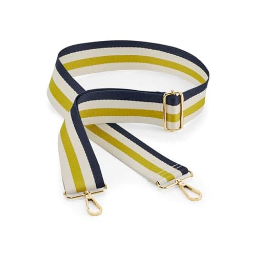 Image of BagBase BG765 Boutique Adjustable Bag Strap - Essential Accessory for Handbags & Shoulder Bags - 100% Leather-look PU - Navy, Oyster & Yellow