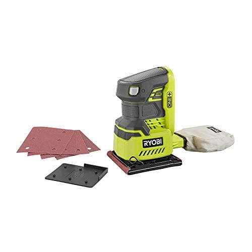 Image of Ryobi P440 One+ 18V Lithium Ion 12,000 RPM 1/4 Sheet Palm Sander w/ Onboard Dust Bag and Included Sanding Pads (Battery Not Included, Power Tool Only)