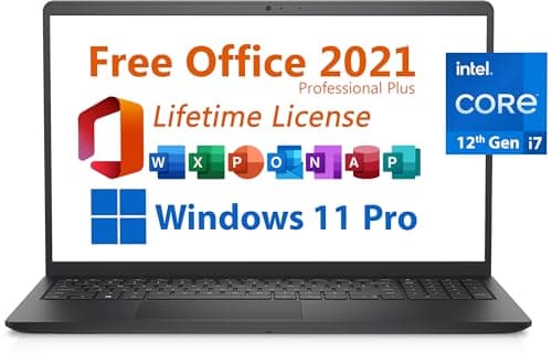 Image of Dell Inspiron 15 Business Laptop, Free Microsoft Office 2021 with Lifetime License, 15.6"" FHD Display, Intel 10-Core i7-1255U, 32GB DDR4, 1TB PCIe SSD, Windows 11 Pro, Black