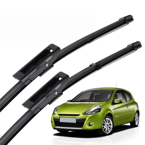 Image of Front Wiper Blade Set for Renault Clio 3 III Grandtour 2005-2012 24"+16", All-Season Windshield Blades OEM Quality Water Repellent Rubber Windscreen Wipers