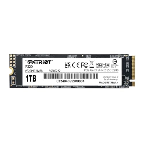 Image of Patriot P320 1TB Internal SSD - NVMe PCIe Gen 3x4 - M.2 2280 - Solid State Drive - P320P1TBM28