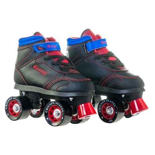 Image of Chicago Boys Sidewalk Roller Skate - Black Youth Quad Skates - Size 3