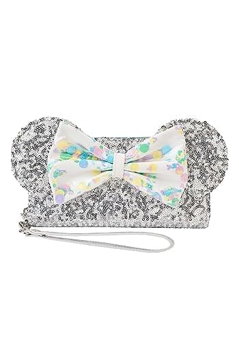 Image of Loungefly Disney Mickey Mouse & Friends Birthday Celebration Wallet, Multicoloured, Standard, Disney Theme, Sequins with Bow