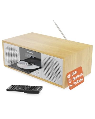 Image of CD Player with DAB & FM Radio | Bluetooth, USB, AUX & Headphone Output | Mains Powered Stereo Hifi System | CD, CD-R, HDCD & MP3 | Dual Alarm & Sleeper timer with 90 Presets | OAKCASTLE DAB500 (Oak)