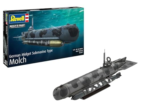 Image of Revell 05187 German Midget Submarine Type Molch 1:72 Scale - Unbuilt/Unpainted Plastic Model Kit