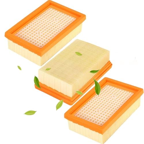 Image of 3 Pack Filter Replacement for Karcher MV4 MV5 MV6 WD4 WD5 WD6 Wet & Dry Vacuum Cleaner – Flat Pleated Filters Compatible with Karcher Vacuum Cleaner and Karcher Hoover Filter