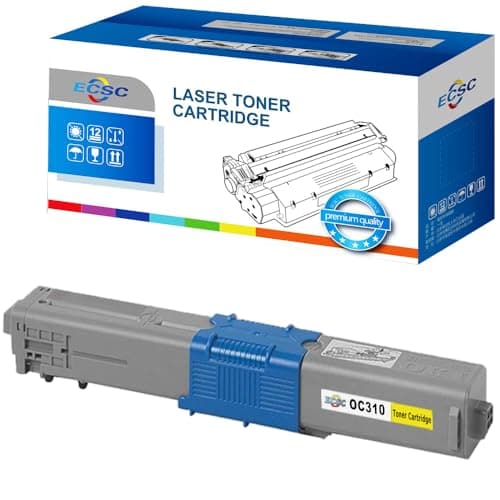 Image of ECSC Toner Cartridge For Printer, Compatible With Oki C310dn C310n C330dn C510dn C511 C511dn C530dn C531 C531dn (Yellow, 1-Pack)