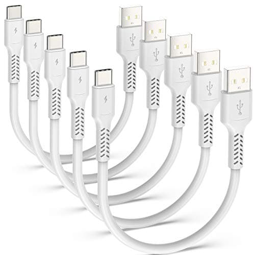Image of ADILIFT USB C Cable Short 0.2m 5Pack, 3A USB Type C Fast Charging Cable 20cm USB A to USB C Charger Cable Data Sync for Samsung Galaxy S10 S9 S8, Huawei P20/Mate20, for OnePlus 6T & More - White