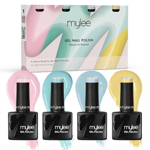 Image of Mylee Gel Nail Polish Quad Set 4x8ml [Paint It Pastel] - Spring/Summer Range - UV/LED Soak-Off Nail Art Manicure Pedicure for Professional, Salon & Home Use - Long Lasting & Easy to Apply