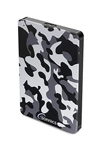 Image of Sonnics 500GB Grey Camo External Portable Hard drive USB 3.0 super fast transfer speed for use with Windows PC, Apple Mac, Smart tv, XBOX ONE & PS4 Special Edition