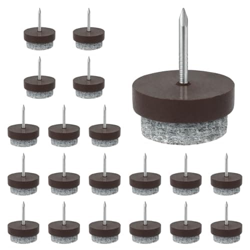 Image of Flintronic 20PCS Furniture Pads Floor Protectors, 20mm Diameter Chair Leg Floor Protectors, 5MM Thick Felt Pads for Furniture Feet with Easy Nail Installation, Non-Slip for Parquet Laminate (Brown)