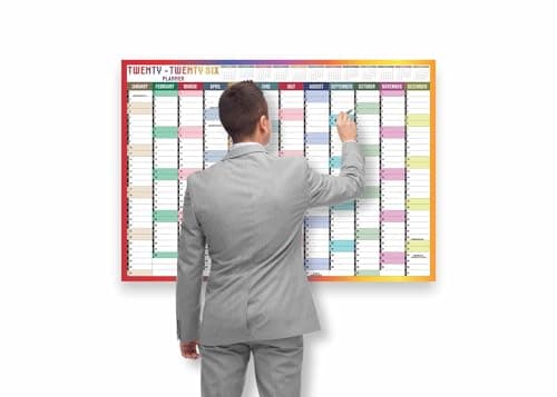 Image of 2026 Year Wall Planner A1 Uk Wall Calendar Yearly Planner Large Jan To Dec Full Year Planning Chart Student Family Home School Office Work Study Annual Poster Multi 59.5 x 84.1Cm (1Pc)(Folded)