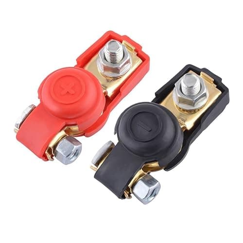 Image of 12V 3-way Battery Terminal Connectors, Negative and Positive Copper Plate Cable Clamp Quick Connector, suitable for battery terminal connection of automobiles (Type-1)