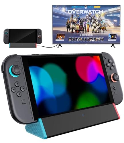 Image of SiWiQU Switch 2 Docking Station, Portable TV Dock Only Compatible with Nintendo Switch 2 Console, Charging Station, Standard with 4K@120Hz HDMI Output/100W Charging Input/USB3.0
