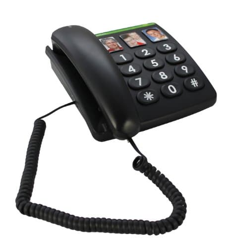 Image of Doro PhoneEasy 331ph Corded Large Button Phone with 3 Direct Selection Photo Keys Black