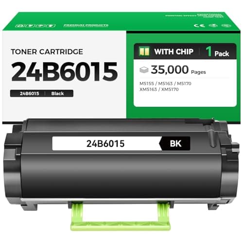 Image of caink 24B6015 Black Toner Cartridge with Chip High Yield 1-Pack Replacement for Lexmark 24B6015 Toner Cartridges Compatible with Lexmark M5155 M5163 M5170 XM5163 XM5170 Laser Printer Ink All-in-One