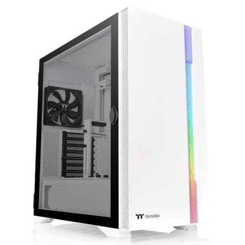 Image of Thermaltake H700 TG Snow Mid Tower ARGB Tempered Glass Computer Case Chassis CA-1Y1-00M6WN-00