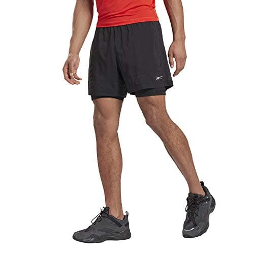 Image of Reebok Running Essentials 2 in 1 Shorts, Black, XS