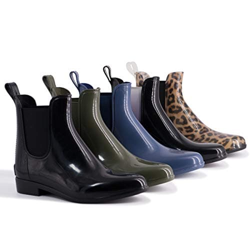 Image of Aus Wooli Australia Womens Rainboots With Sheepskin Insole Included - Blue - UK WOMEN 5/UK MEN 5