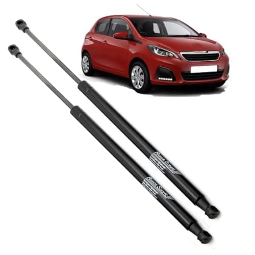 Image of Ramor Strutz 2x Tailgate Gas Struts Compatible with a Peugeot 108 2014-2022. Tailgate Gas Springs Replacement for B000877780 and others.