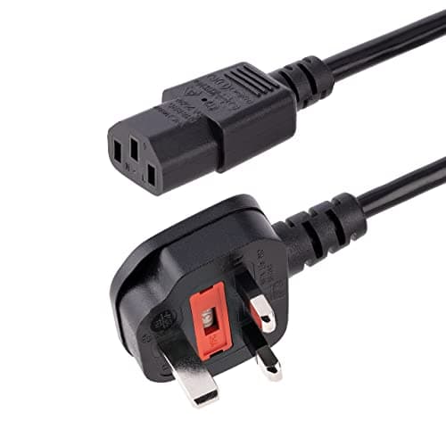 Image of StarTech 6ft (1.8m) UK Computer Power Cable, 18AWG, BS 1363 to C13, 10A 250V, Black Replacement AC Power Cord, Kettle Lead, UK Power Cord, PC Power Supply Cable, TV,Monitor Power Cable (PXT101UK)