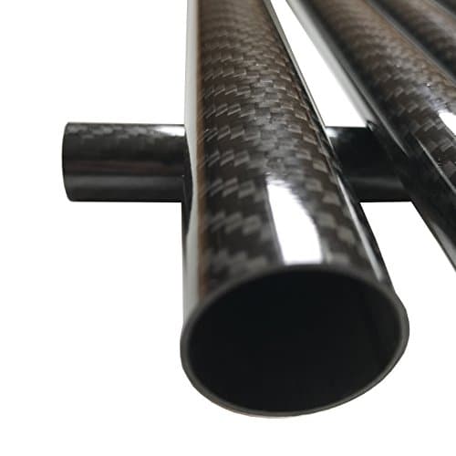 Image of (1) Carbon Fiber Tube - 25mm x 23mm x 1000mm - 3K Roll Wrapped 100% Carbon Fiber Tube Glossy Surface -(1) Tube