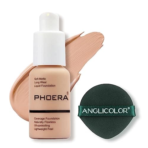 Image of Aquapurity Phoera® Full Coverage Foundation Soft Matte Oil Control Concealer 30ml Flawless Cream Smooth Long Lasting (103 WARM PEACH)