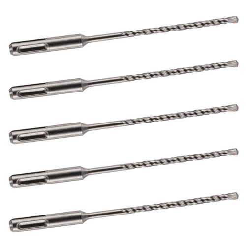 Image of 5 PACK OF - 4mm x 160mm LONG SDS + PLUS MASONRY DRILL BIT, TUNGSTEN CARBIDE TIP, FOR STONE CONCRETE BRICK