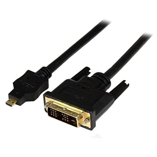 Image of StarTech.com HDDDVIMM3M 3 m Micro HDMI to DVI-D Cable, M/M, 3 m Micro HDMI to DVI Cable, 19 Pin HDMI (D) Male to DVI-D Male, 1920 x 1200 Video, Black
