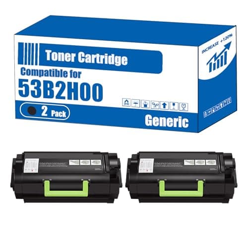 Image of Compatible for Lexmark 53B2H00 Toner Cartridge MS817dn MS818dn Printers, High Yield 25000 Pages, Accurate Imaging Rich Colors (2-Pack Black)