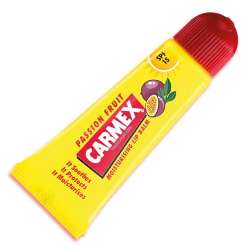 Image of Carmex Passion Fruit Lip Balm Tube | SPF 15 For Sun Protection | Soothes And Repairs Dry, Cracked Lips | Intensely Hydrating Winter Lip Care Formula (10 g)