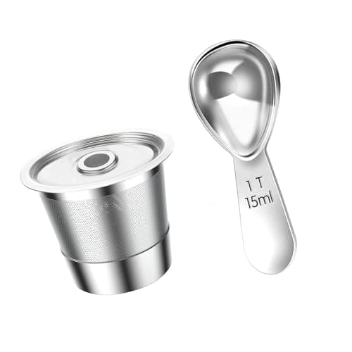 Image of Jazuaiao Stainless Steel Coffee Cup with Measuring Spoon for Single Serve Machines Sustainable Design Premium Coffee Filter