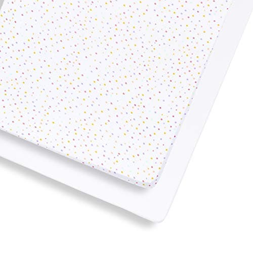 Image of Snuz Cot Sheets 140 x 70 Fitted - 2 Pack Soft Jersey Cotton Cot Bed Sheets, Machine Washable, Breathable & Tumble Dryer Safe, Multicolour Spot