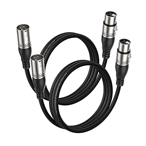 Image of EBXYA XLR Cable 1M 2 Packs - Premium Balanced Microphone Cable with 3-Pin XLR Male to Female Mic Speaker Cable